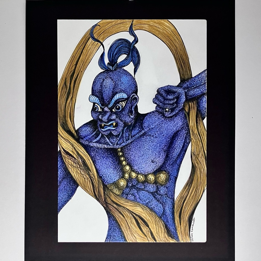 ORIGINAL ILLUSTRATION ART by Denver Artist CHELSEA ROMANIELLO / Fudo Myoo Deity